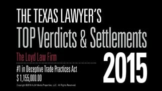 The Texas Lawyer's | Top Verdicts & Settlements | 2015 | The Loyd Law Firm